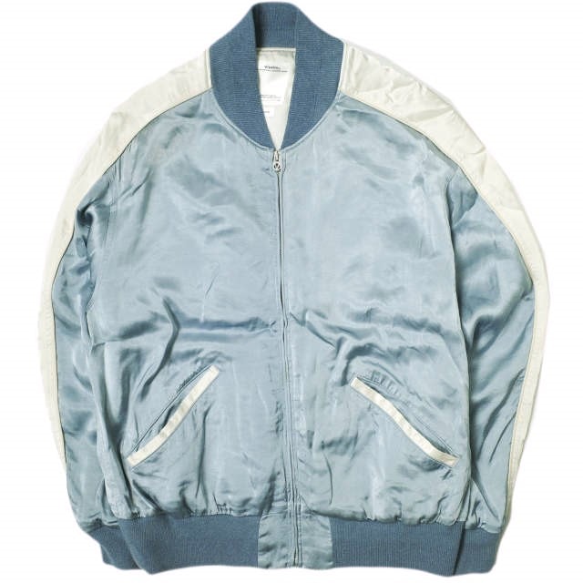 visvim ビズビム 21SS 日本製 DOUGLAS JKT ダグラスジャケット 0121105013021 2 LT.BLUE ダメージ加工 サテン スカジャン スーベニア アウター g15597