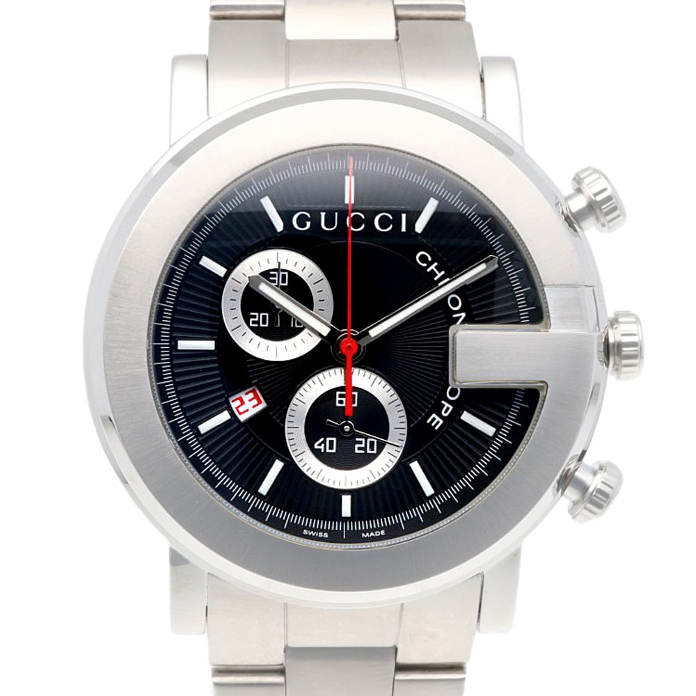 グッチ Gクロノ 腕時計 時計 ステンレススチール 101M クオーツ 磨き直し済 メンズ 1年保証 GUCCI  中古