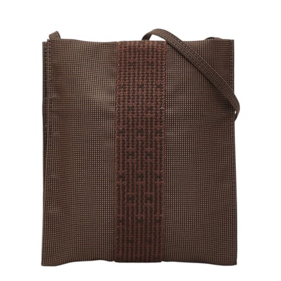 エルメス エールライン ポシェット ショルダーバッグ ブラウン キャンバス レディース HERMES 中古