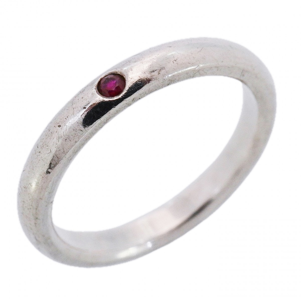 ★SALE【6jcb0497-k】ティファニー リング スタッキングバンド シルバー925 ルビー レッド 8.5号【中古】レディース