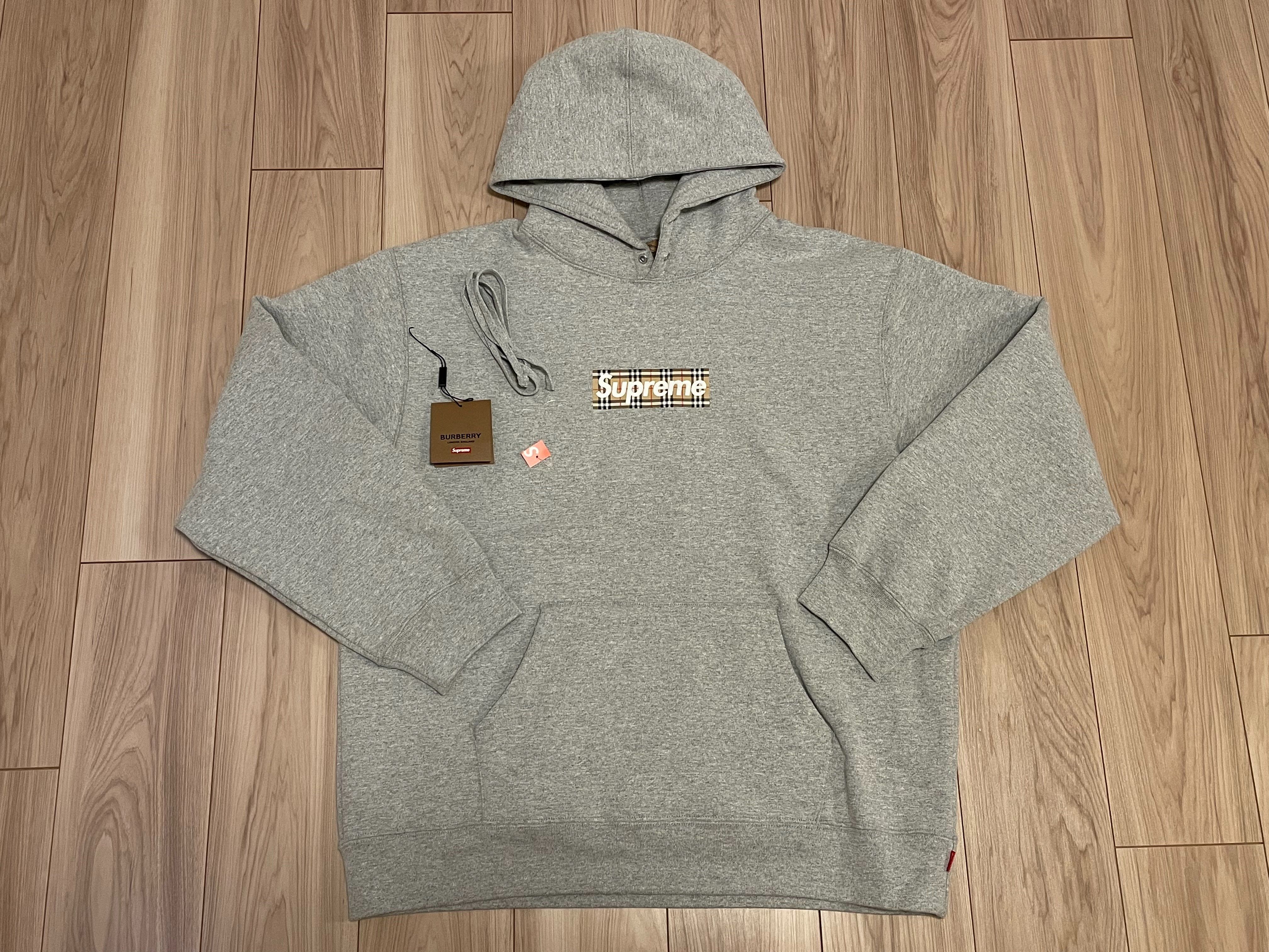Supreme / Burberry Box Logo Hooded Sweatshirt "Heather Grey"