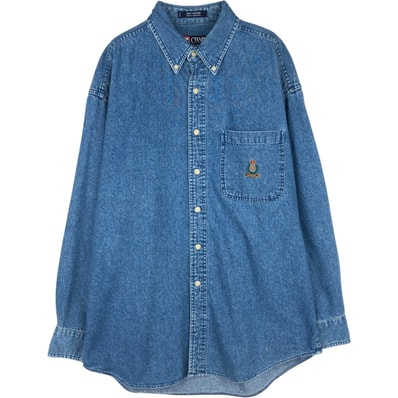 古着 ラルフローレン Ralph Lauren CHAPS チャップス 長袖 ボタンダウンデニムシャツ メンズM相当/eaa628931