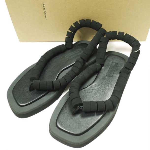 新品 Hender Scheme エンダースキーマ 日本製 thong ネオプレーン トングサンダル ol-rs-tng 1(22.5-23cm) BLACK 定価34,100円 シューズ g22929