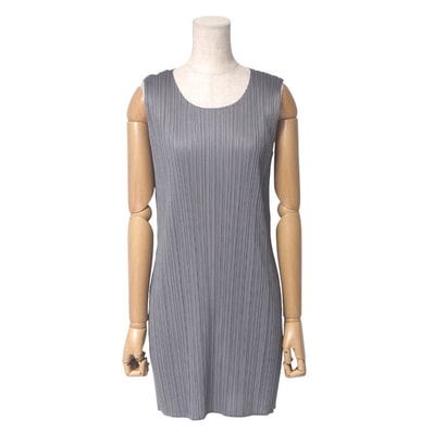 ■美品■PLEATS PLEASE ISSEY MIYAKE プリーツプリーズ イッセイミヤケ ワンピース サイズ3 プリーツ クルーネック ノースリーブ チュニック ブランド古着【中古】20250502/RA4568