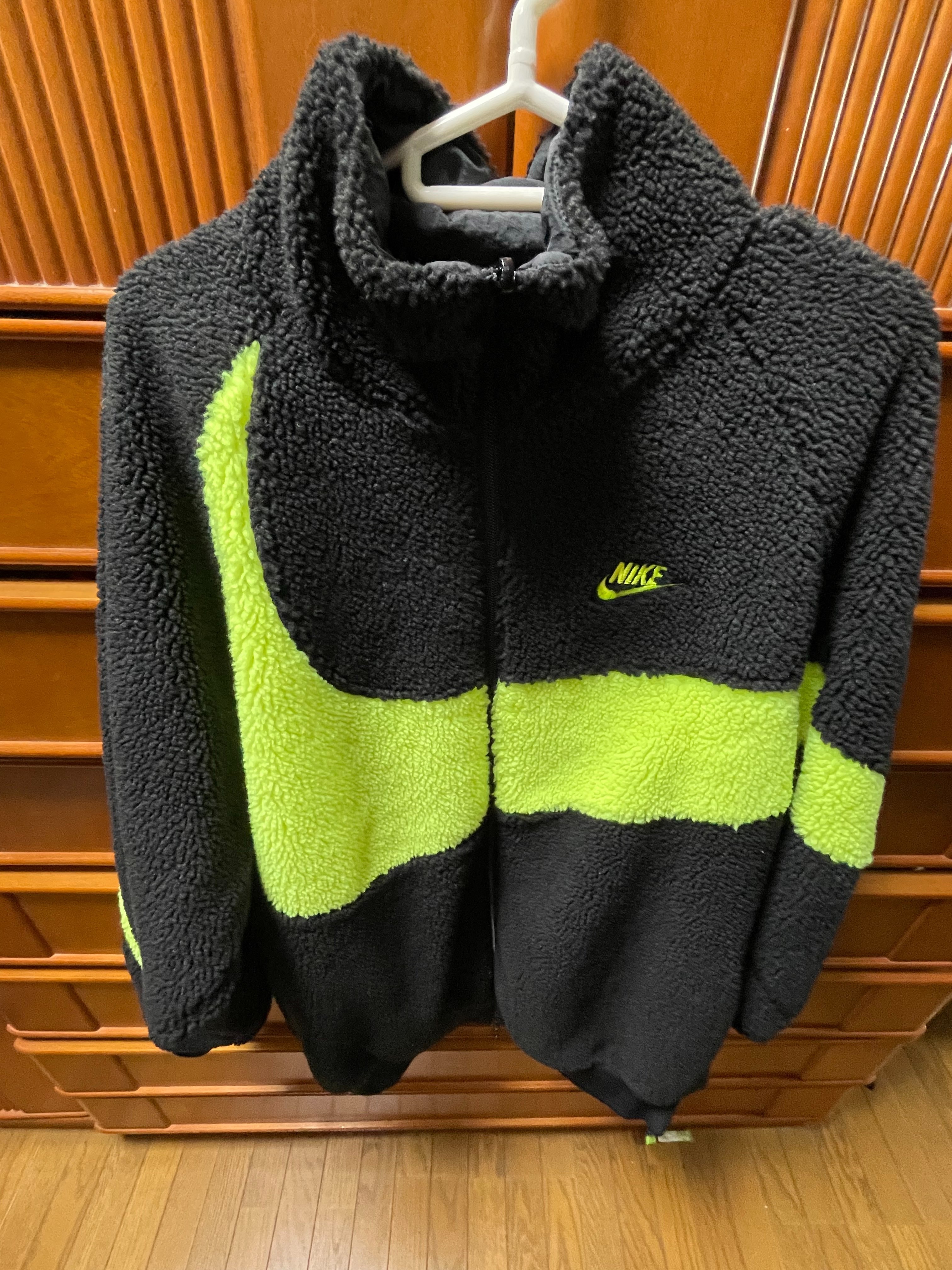 Nike Big Swoosh Reversible Boa Jacket"Black Neon"