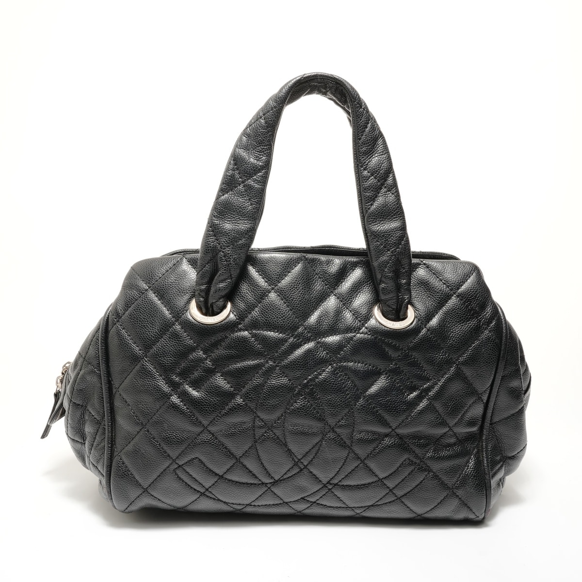 シャネル CHANEL 11番台 ココマーク キャビアスキン ボストンバッグ【中古】