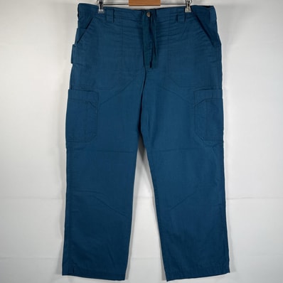 古着 カーハート Carhartt ワークパンツ イージーパンツ コットン 作業着 ワンポイント ロゴ ストレート 大きいサイズ regular XL ブルー メンズ