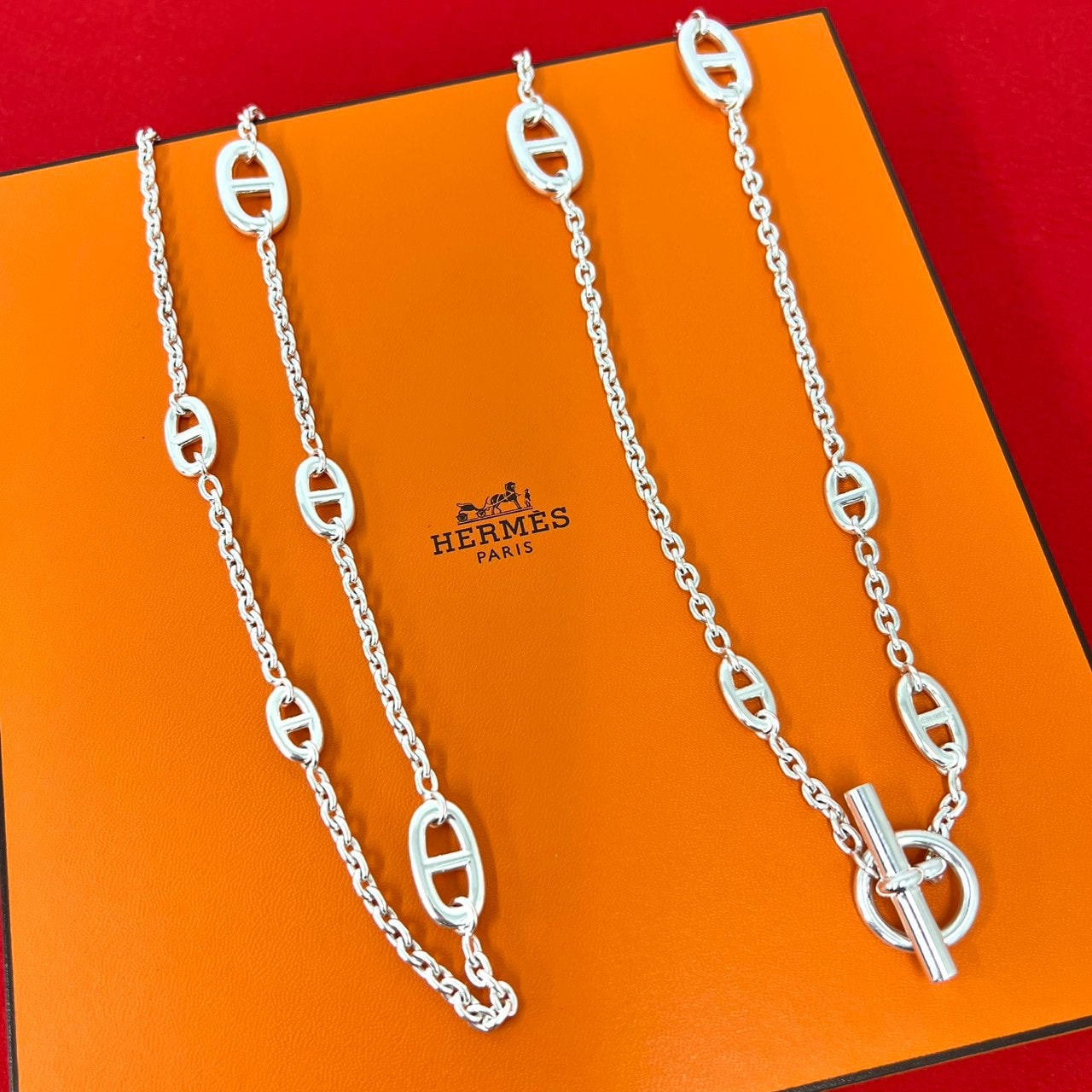 HERMES エルメス ファランドール ネックレス マルジェラ期 シルバー925 ネックレス シルバー
49699