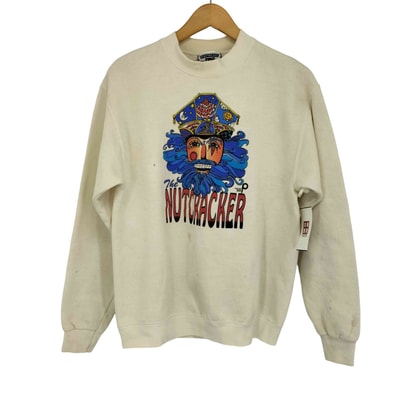 90s USA製 NUTCRACKER プリント ハイネック 長袖 スウェット【1141943593019】
