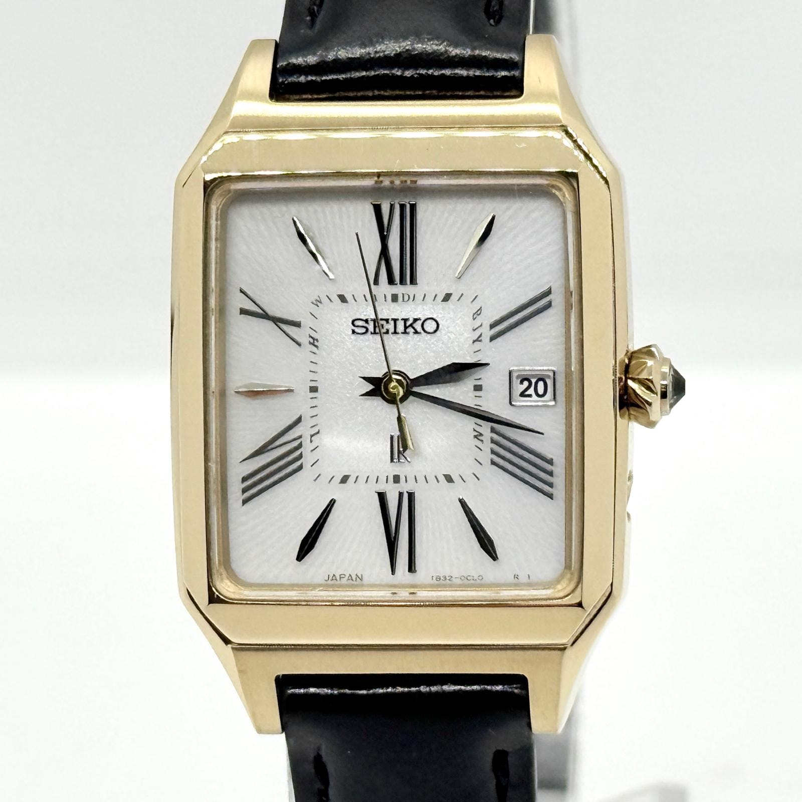 SEIKO セイコー LUKIA ルキア 1B32-0BC0 ホワイトシェル SSVW212 ソーラー レディース 腕時計 稼働品 箱 保証書