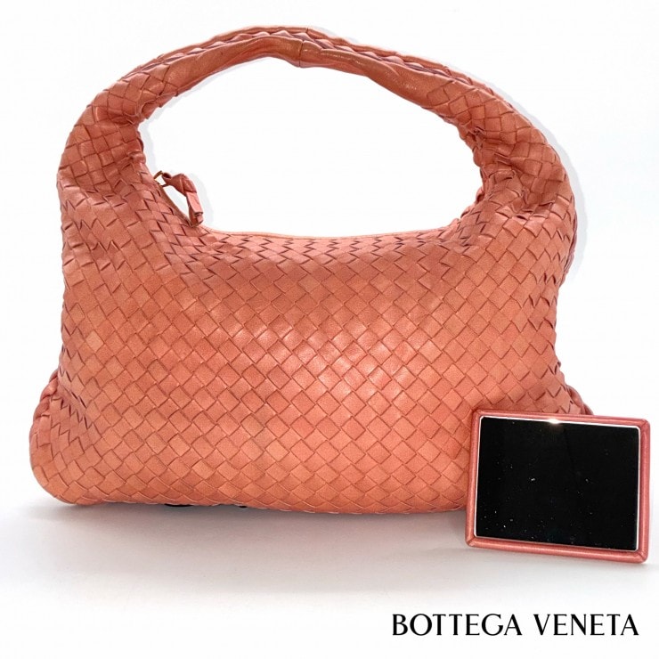 BOTTEGA VENETA ボッテガヴェネタ イントレチャート ホーボー トートバッグ ピンク ★ミラー付★