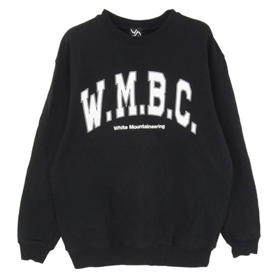 WHITE MOUNTAINEERING ホワイトマウンテニアリング 23SS BC2373503 W.M.B.C. COLLEGE LOGO SWEATSHIRT カレッジロゴ スウェットシャツ トレーナー ブラック系 1【中古】