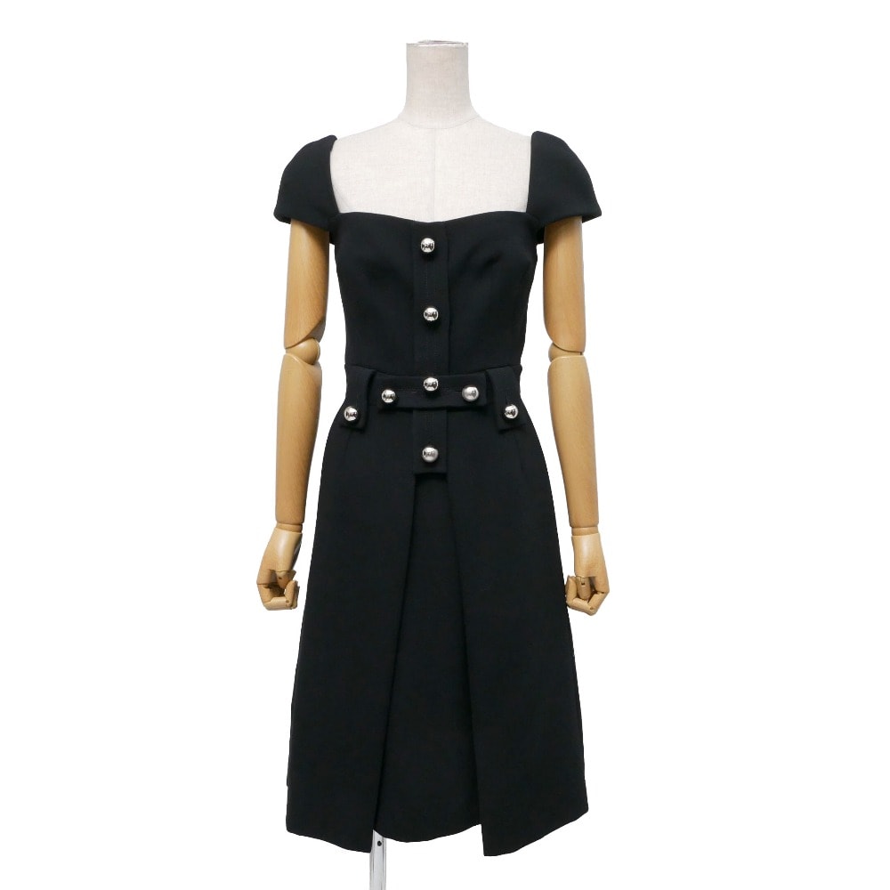 ■美品■GIVENCHY ジバンシィ ワンピース サイズ36 プリーツ フレア ノースリーブ ボールボタン ブランド古着【中古】20260126/RA7490