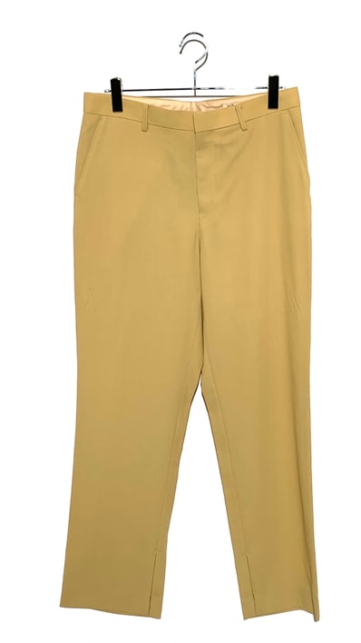 AURALEE HARD TWIST WOOL DOBBY SLIT SLACKS yellow 21SS
