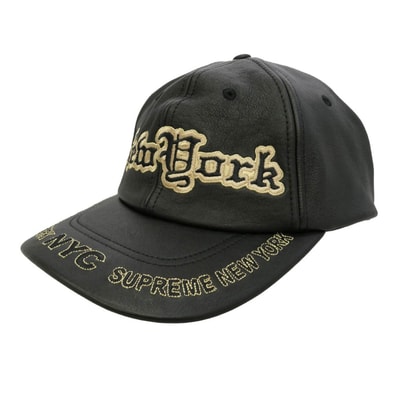 Supreme New York Leather 6-Panel "Black"