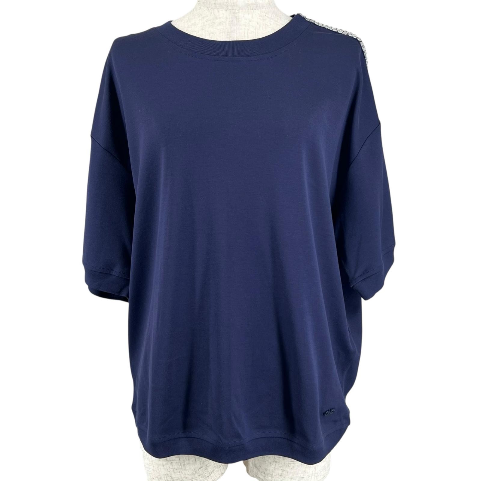 未使用品 サルヴァトーレフェラガモ 半袖Tシャツ ネイビー レディース XL