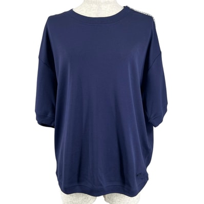 未使用品 サルヴァトーレフェラガモ 半袖Tシャツ ネイビー レディース XL