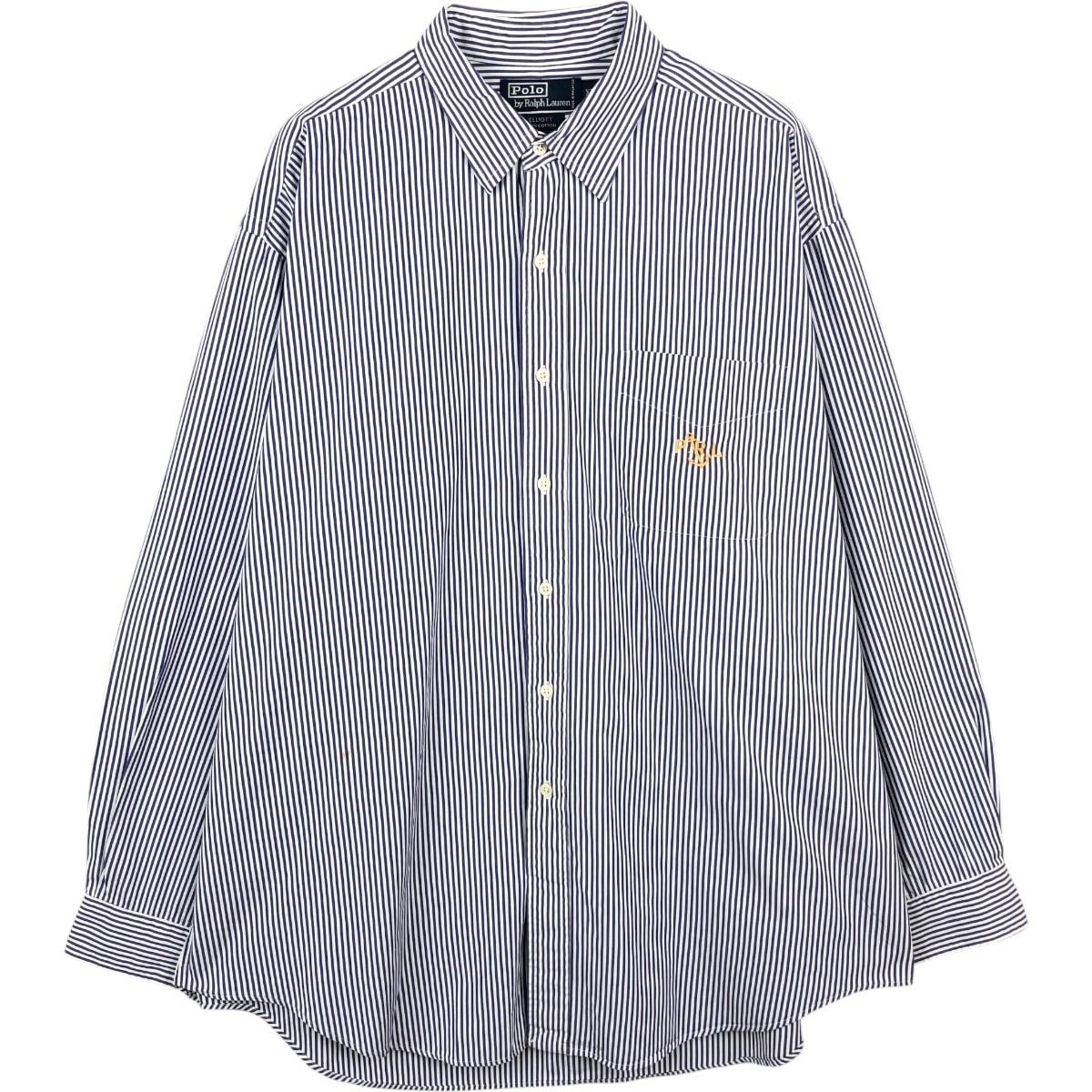古着 ラルフローレン Ralph Lauren POLO by Ralph Lauren ELLIOTT 長袖 コットンストライプシャツ メンズXL相当/eaa662740