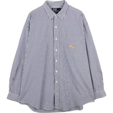 古着 ラルフローレン Ralph Lauren POLO by Ralph Lauren ELLIOTT 長袖 コットンストライプシャツ メンズXL相当/eaa662740