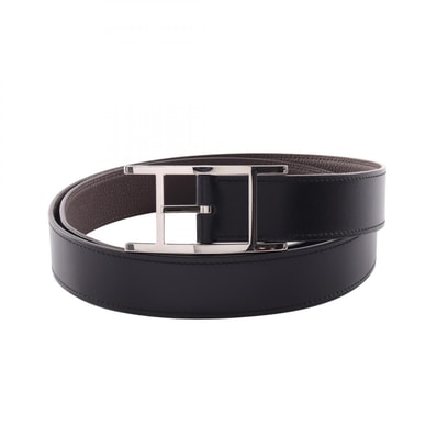 エルメス HERMES カンタン 32 ショコラ リバーシブル ベルト 衣料品 カーフ(牛革) トゴ ボックスカーフ W刻印(2024年製造) メンズ ブラック系 / ブラウン系 【中古】
