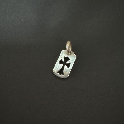 Chrome Hearts Dog Tag Tiny Cut Out Cross "Silver"
