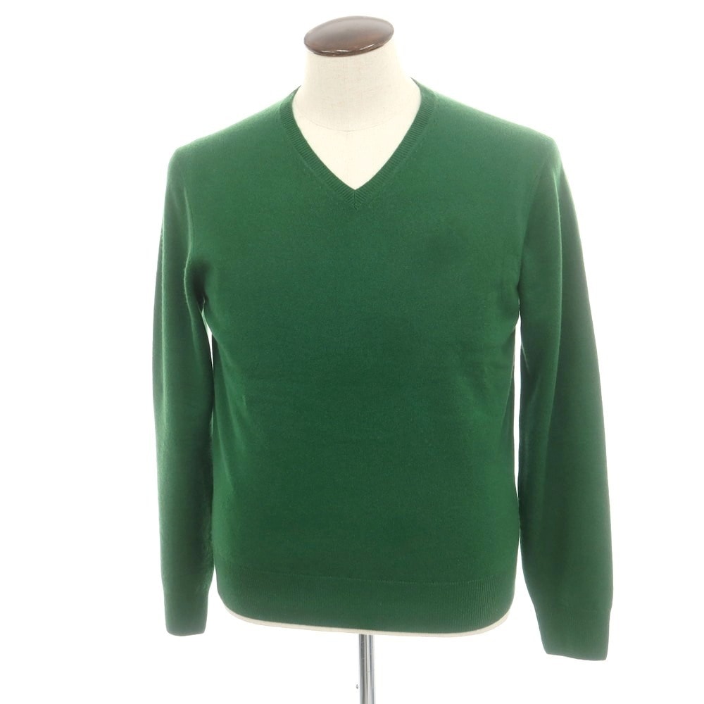 【中古】クルチアーニ CRUCIANI カシミヤ Vネック プルオーバーニット グリーン【サイズ50】【メンズ】