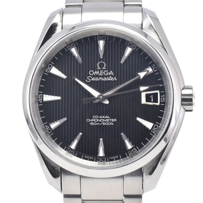 オメガ OMEGA 231.10.39.21.01.001 シーマスターアクアテラ 150m デイト ブラック 自動巻き メンズ 美品 保証書付き 腕時計 I#147952