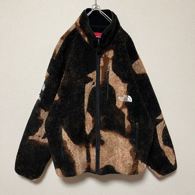 Supreme x The North Face Bleached Denim Print Fleece Jacket "Black"