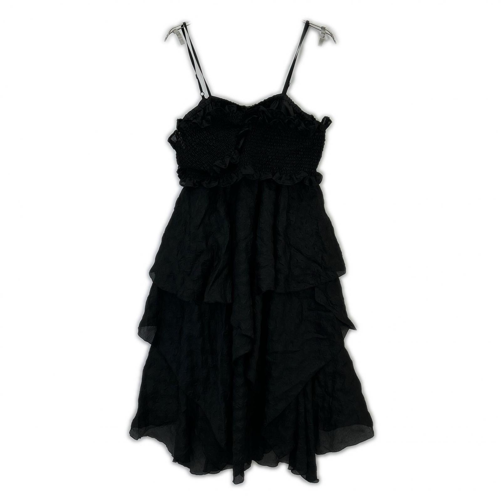 ファーファー ブラック シアーシャーリングドレスワンピース