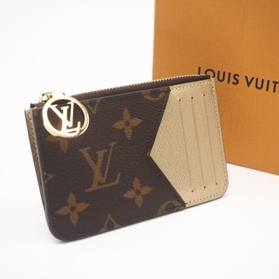 極美品 LOUIS VUITTON ルイ・ヴィトン モノグラム キャンバス ポルト カルト ロミー M26654 カードケース ブラウン ゴールド コーティングキャンバス レザー レディース