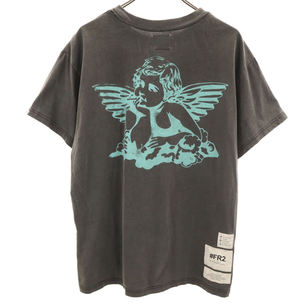 FR2 エフアールツー バックプリント エンジェル 半袖 Tシャツ M チャコールグレー
