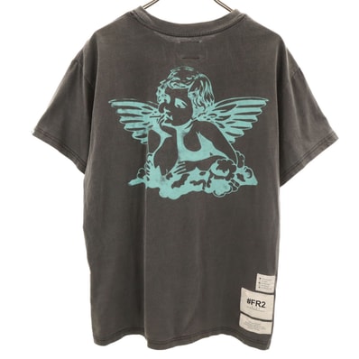 FR2 エフアールツー バックプリント エンジェル 半袖 Tシャツ M チャコールグレー