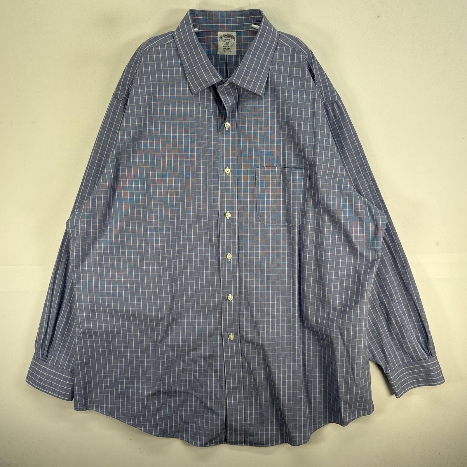 古着 ブルックスブラザーズ Brooks Brothers 長袖シャツ 胸ポケ カラーステイ REGENT 2XL  ブルー系 チェック メンズ