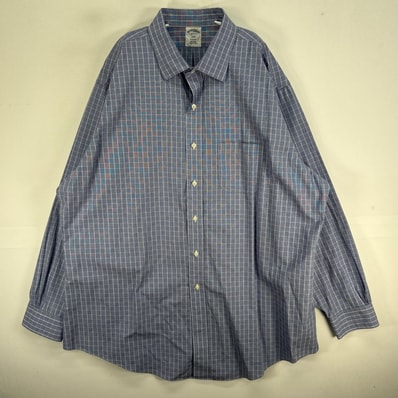古着 ブルックスブラザーズ Brooks Brothers 長袖シャツ 胸ポケ カラーステイ REGENT 2XL ブルー系 チェック メンズ