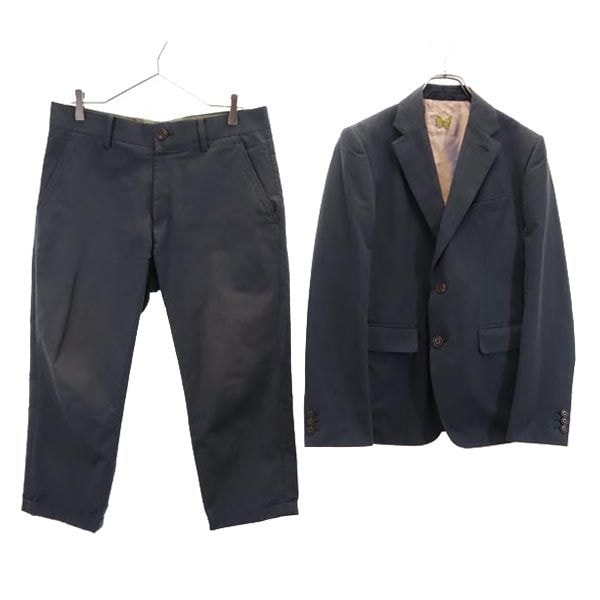 Sasquatchfabrix. サスクワッチファブリックス リネンブレンド クロップド丈 スーツ 上下セットアップ 上M/下L ネイビー