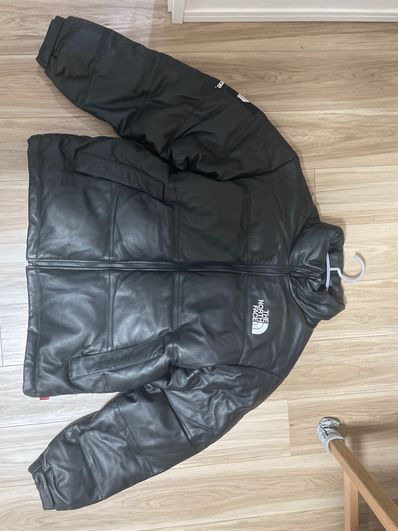 Supreme x The North Face Leather Nuptse Jacket "Black"