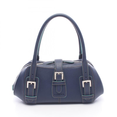 ロエベ LOEWE センダ ハンドバッグ バッグ レザー レディース ネイビー系 / グリーン系 【中古】