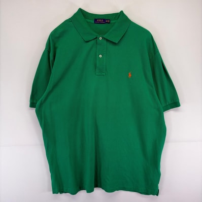 古着 ポロ・ラルフローレン POLO RALPH LAUREN 半袖シャツ ワンポイント刺繍ロゴ 大きいサイズ ポロシャツ 2XL グリーン系 メンズ