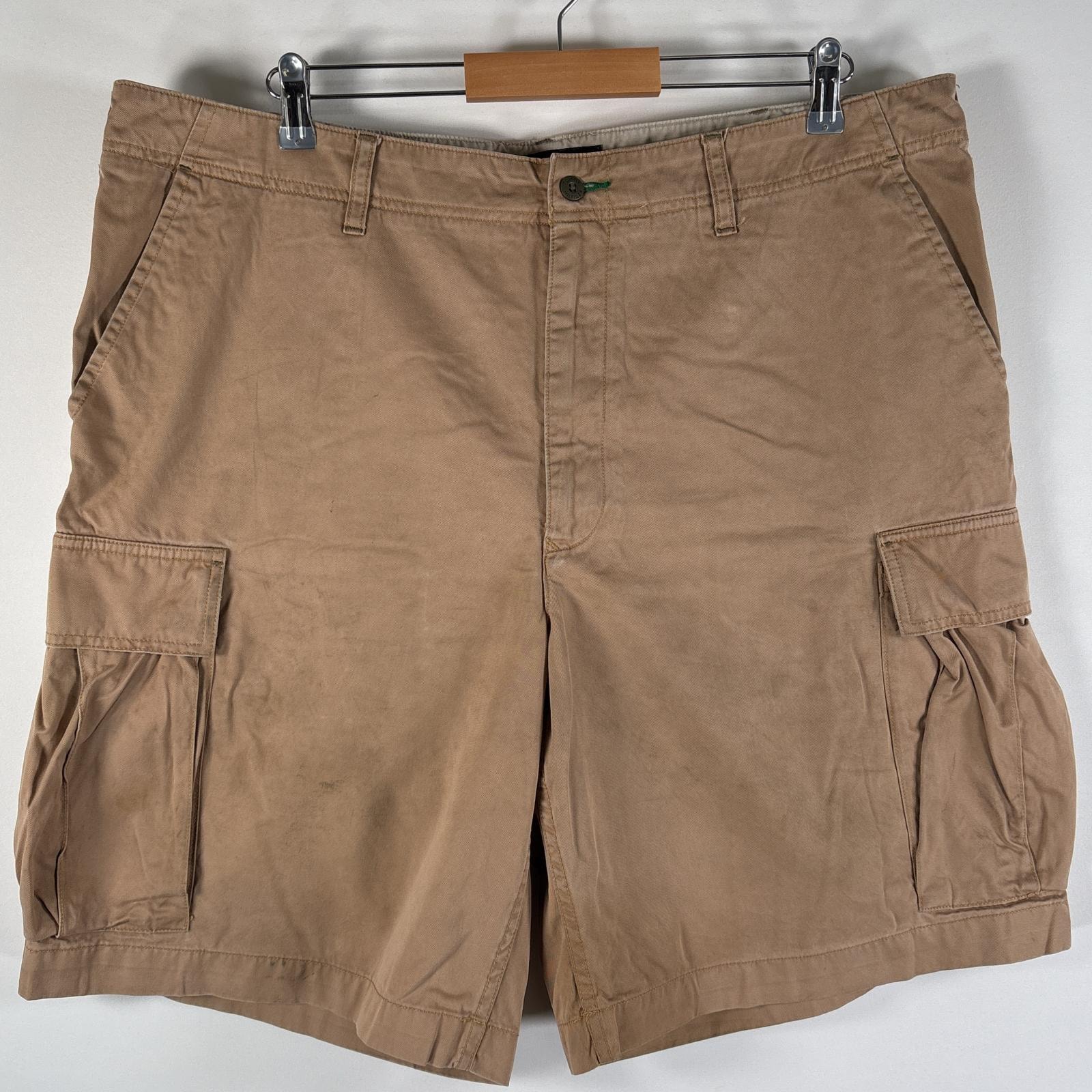 古着 トミーヒルフィガー TOMMY HILFIGER ショートパンツ カーゴショーツ ワンポイントロゴ 大きいサイズ ハーフパンツ w40  ブラウン系 メンズ