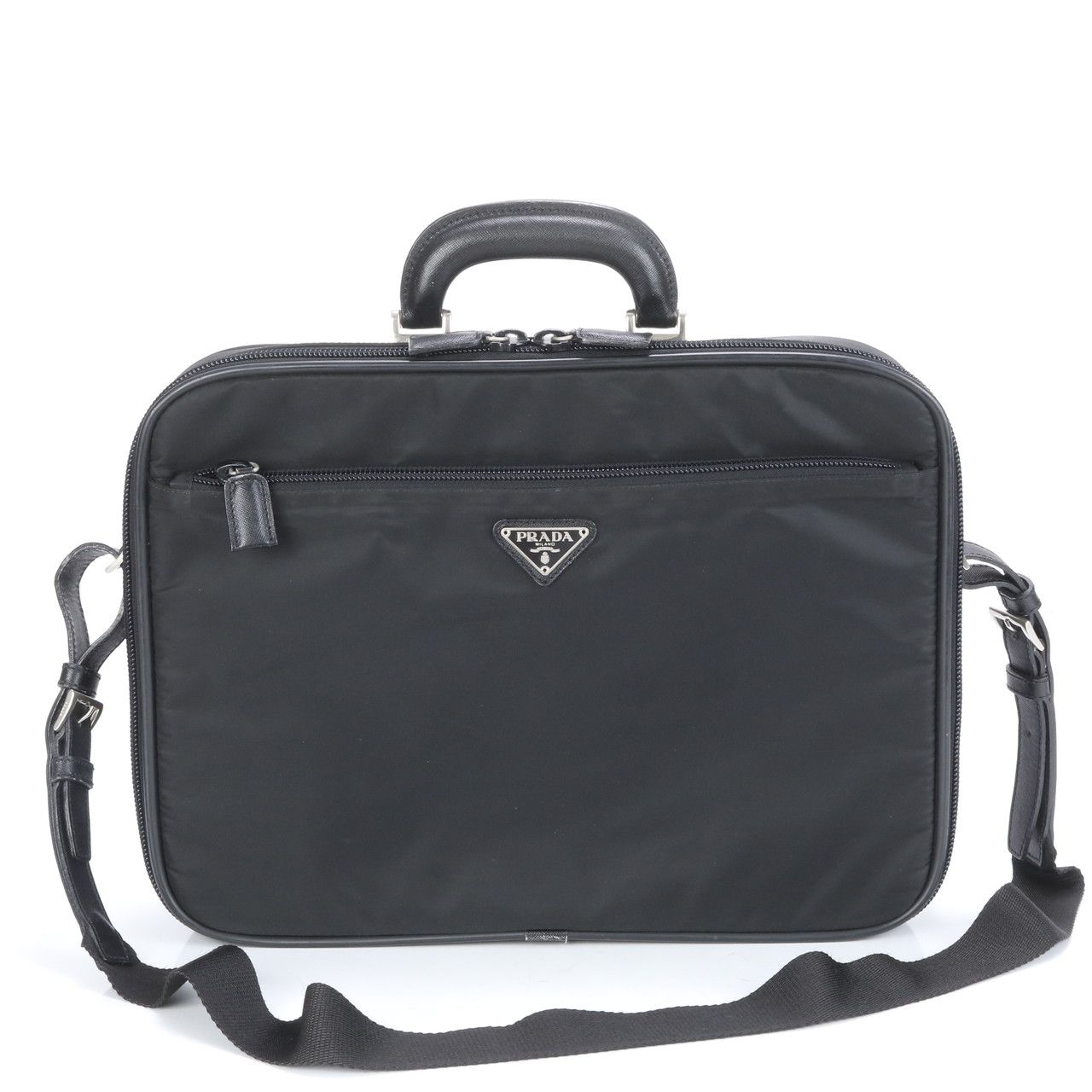 ■美品 プラダ テスート ナイロントライアングルロゴビジネス バッグ