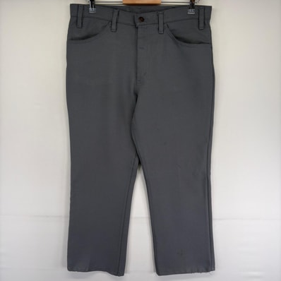 古着 90's/90年代 リーバイス Levi's USA製 パンツ ポリエステルパンツ スラックス サイドジッパー フレア w36 L31 グレー系 メンズ
