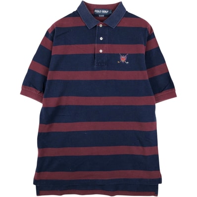 古着 ラルフローレン Ralph Lauren POLO GOLF ポロゴルフ 半袖 ボーダー ポロシャツ メンズL相当/eaa644704