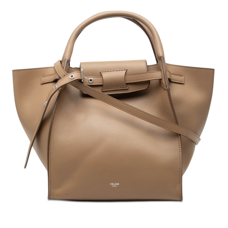 セリーヌ ビッグバッグ スモール ハンドバッグ ショルダーバッグ ベージュ系 レザー レディース CELINE 【中古】