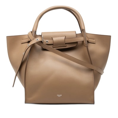 セリーヌ ビッグバッグ スモール ハンドバッグ ショルダーバッグ ベージュ系 レザー レディース CELINE 【中古】