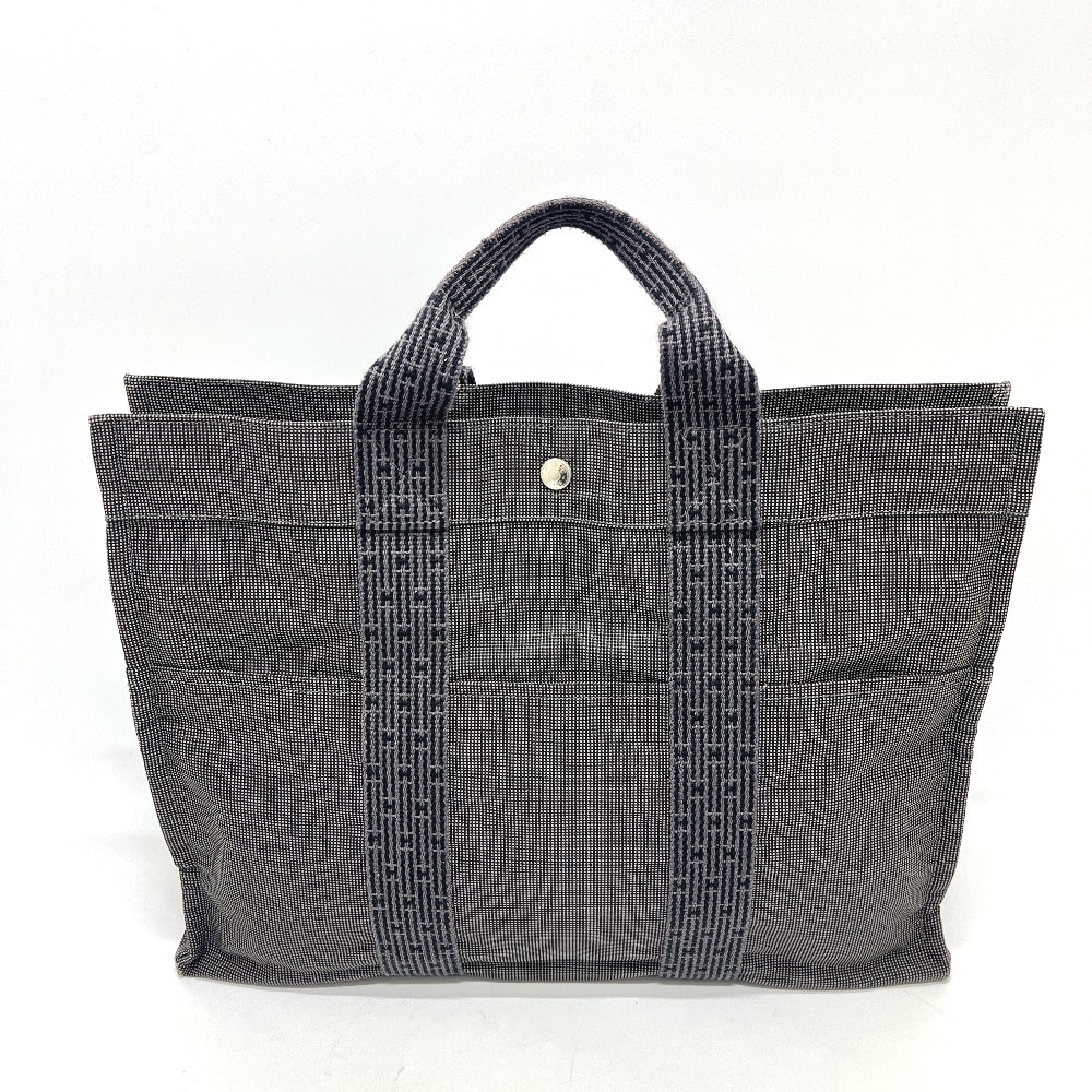 エルメス HERMES エールラインMM カバン トートバッグ バッグ ハンドバッグ キャンバス グレー