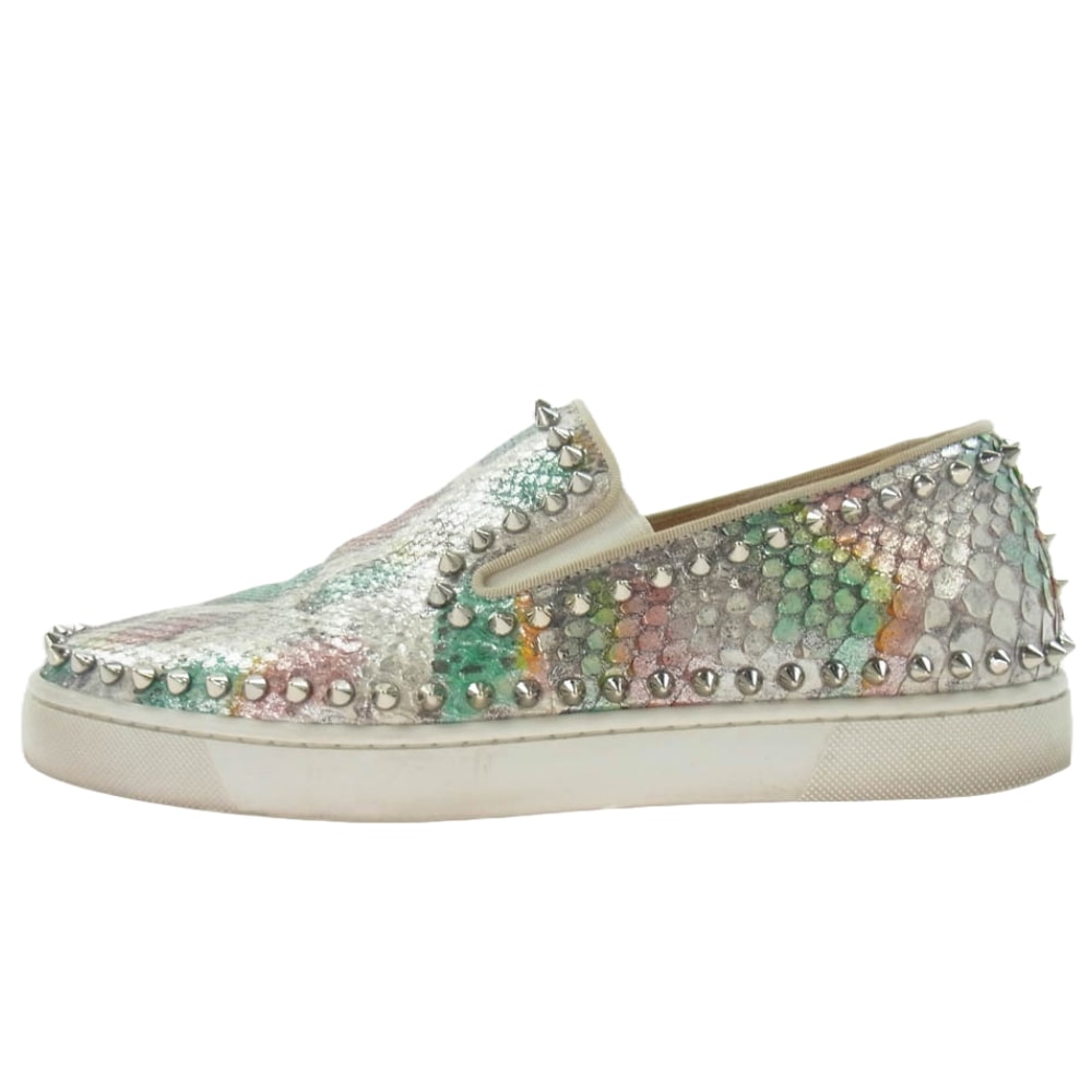 Christian Louboutin クリスチャンルブタン その他靴 パイソン スパイク スタッズ スリッポン スニーカー マルチカラー系 39.5【中古】