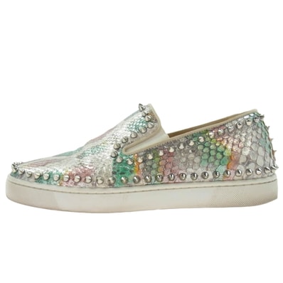 Christian Louboutin クリスチャンルブタン その他靴 パイソン スパイク スタッズ スリッポン スニーカー マルチカラー系 39.5【中古】