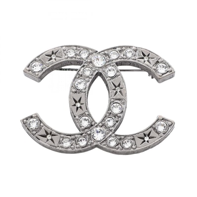 シャネル CHANEL ココマーク ブローチ アクセサリー メタル / ラインストーン レディース シルバー系 / クリア系 A14K 【中古】