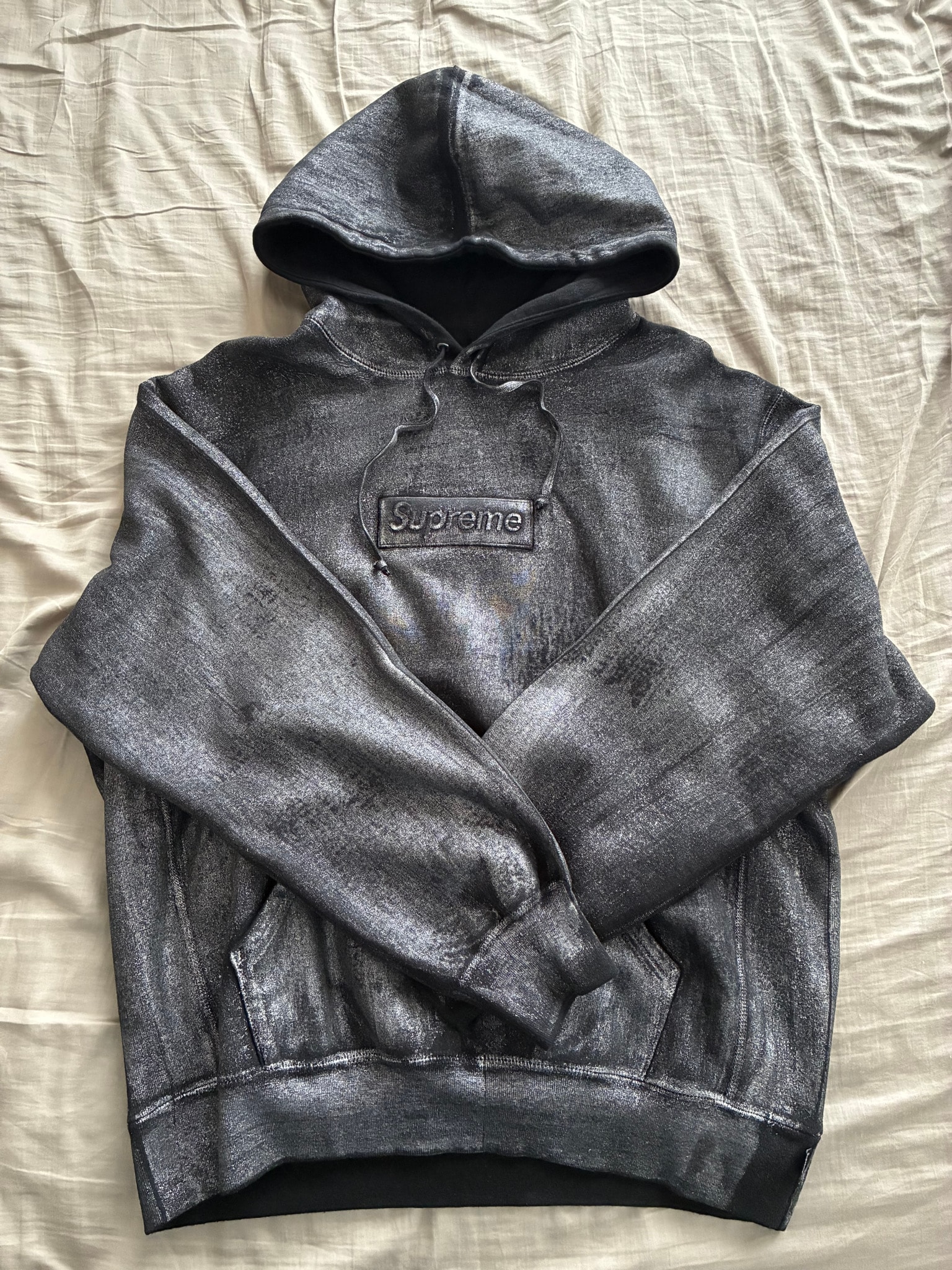 Supreme x MM6 Maison Margiela Foil Box Logo Hooded Sweatshirt "Black"