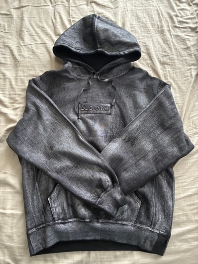 Supreme x MM6 Maison Margiela Foil Box Logo Hooded Sweatshirt "Black"